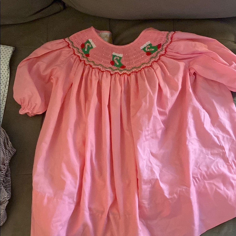 Pink Smocked Kids Formal Dress